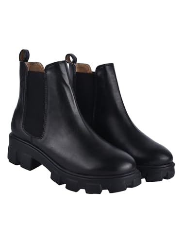 Shoetopia Женские короткие ботильоны на массивном каблуке с нескользящей подошвой, удобные модные ботильоны на щиколотку | Мягкая амортизирующая подошва | Для повседневной носки, вечеринок и зимы