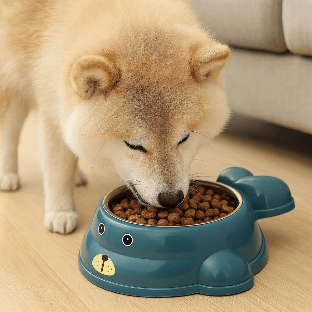 Милая нескользящая миска для кошек из нержавеющей стали, предотвращающая удушье, прочная миска для корма для собак, устойчивая, мультяшная, предотвращающая проливание, кормушка для домашних животных для кошек и собак