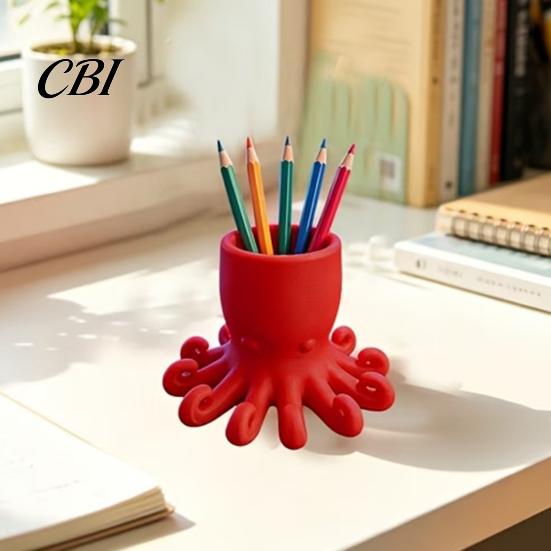 Подставка для ручек, 3D-печатная подставка, Стакан для карандашей в форме осьминога, Милая креативная подставка, Океанское животное, Настольный органайзер для дома, Офисный аксессуар