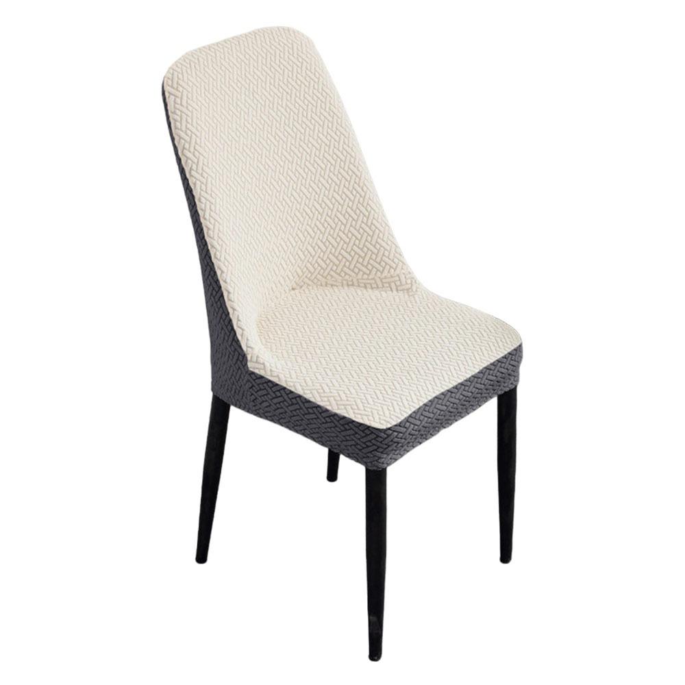 High-elastic Dining Chair Cover Anti-slip Curved Integrated Seat Cover Soft Jacquard Stool Slipcover for Home Decoration