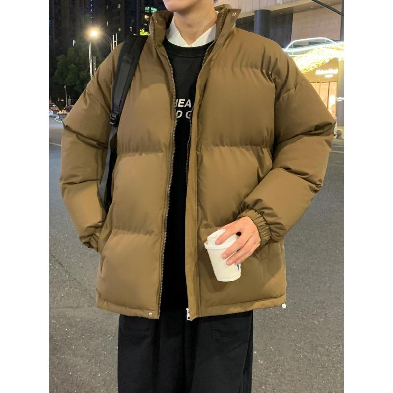 Мужское хлопковое пальто, осенне-зимнее новое утолщенное хлопковое пальто со стойкой, повседневная ветрозащитная теплая хлопковая куртка