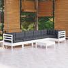 Day and Night - Day and Night Garden Furniture 7 Pieces with White Pine Wood Cushions