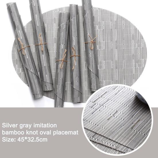 2 шт., подставка для столовых приборов с бамбуковым узором, овальная, противоожоговая, термостойкая, нескользящая, водонепроницаемая, теплоизоляция, ПВХ, можно мыть в посудомоечной машине, украшение для обеденного стола