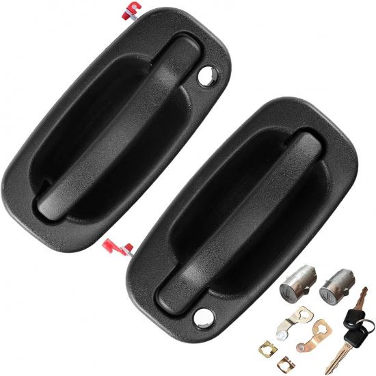 Front Exterior Door Handle With Locks Compatible With 1999-2006 Chevy Silverado 1500 2500 3500 Classic Suburban Tahoe Avalanche GMC Sierra Yukon XL