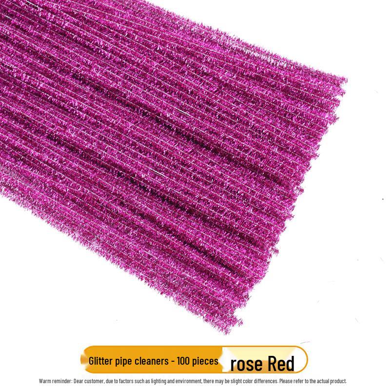 Thickened White Chenille Pipe Cleaners - Mixed Colors for DIY Bouquet Crafts
