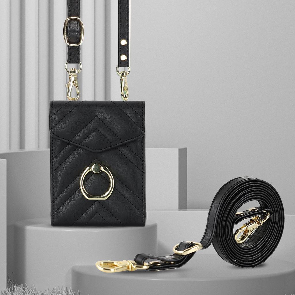 Модный кожаный чехол для телефона Samsung Galaxy Z Flip 5 4 Z Flip 3 5G с длинным ремешком через плечо, сумка-кошелек, защитный чехол