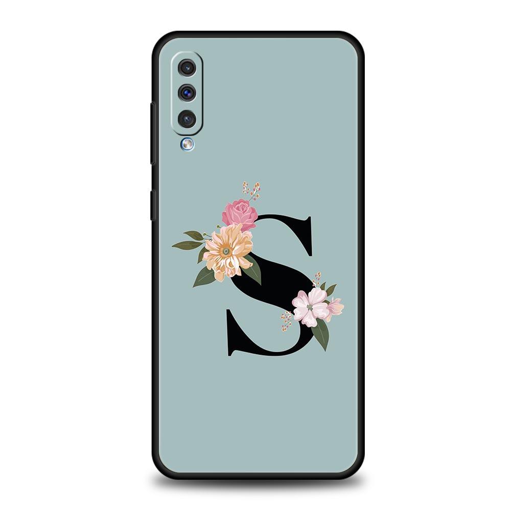 Чехол для телефона Flower Letters S для Samsung A24 A12 A14 A32 A50 A70 A20E A20S A10S A22 A30 A40 A34 A54 A42 A52 5G A02S A04s