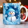 3D Christmas Christmas Ceramic Coffee Mug Tea Cup Snowman Christmas Hat Mug