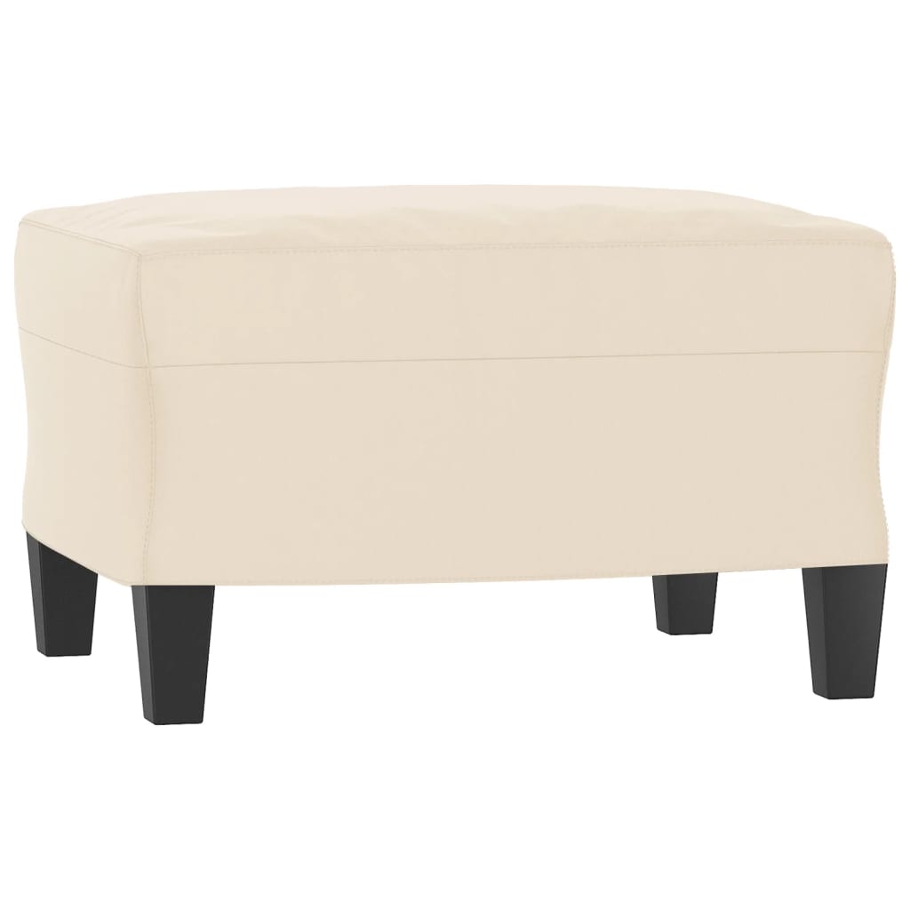 Footstool Beige 60x50x41 cm Microfiber Fabric