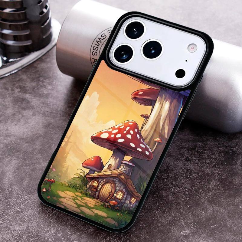 Mushroom House Phone Case for iPhone 17 16 15 Pro Max Air 14 13 12 11 Plus Shockproof Capa Cover