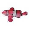 Silicone Artificial Floating Clownfish Glowing Effect Aquarium Floating Clownfish Decoration with Suction Cup Red