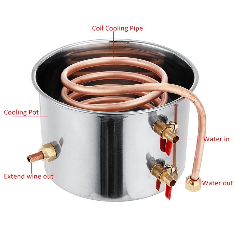 2/3/5/8 Галлонов Нержавеющая Сталь Эффективный Дистиллятор Самогонный Аппарат Дистиллятор Спирта Сделай Сам Домашний Вода Вино Эфирное Масло Набор для Пивоварения