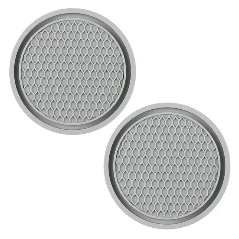 Car 2Pcs Black  Auto Cup Holder Anti Slip Insert Coasters Pads Interior Accessories Universal Fits Perfectly For Most Cups