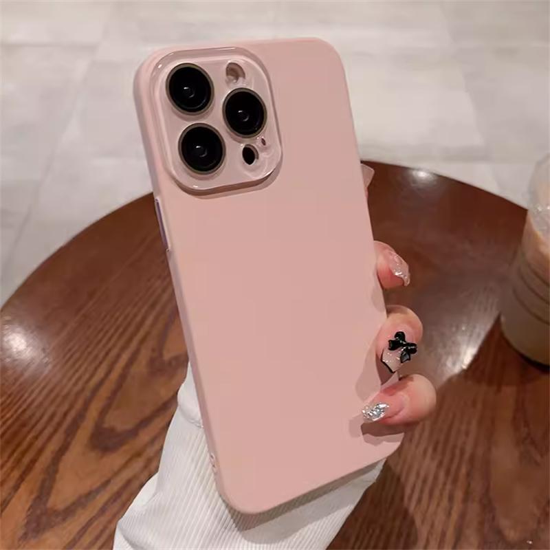 Простой приятный на ощупь матовый чехол с полной защитой объектива для iPhone 16 15 14 13 12 11 Pro Max Plus, жесткий ПК, противоударный