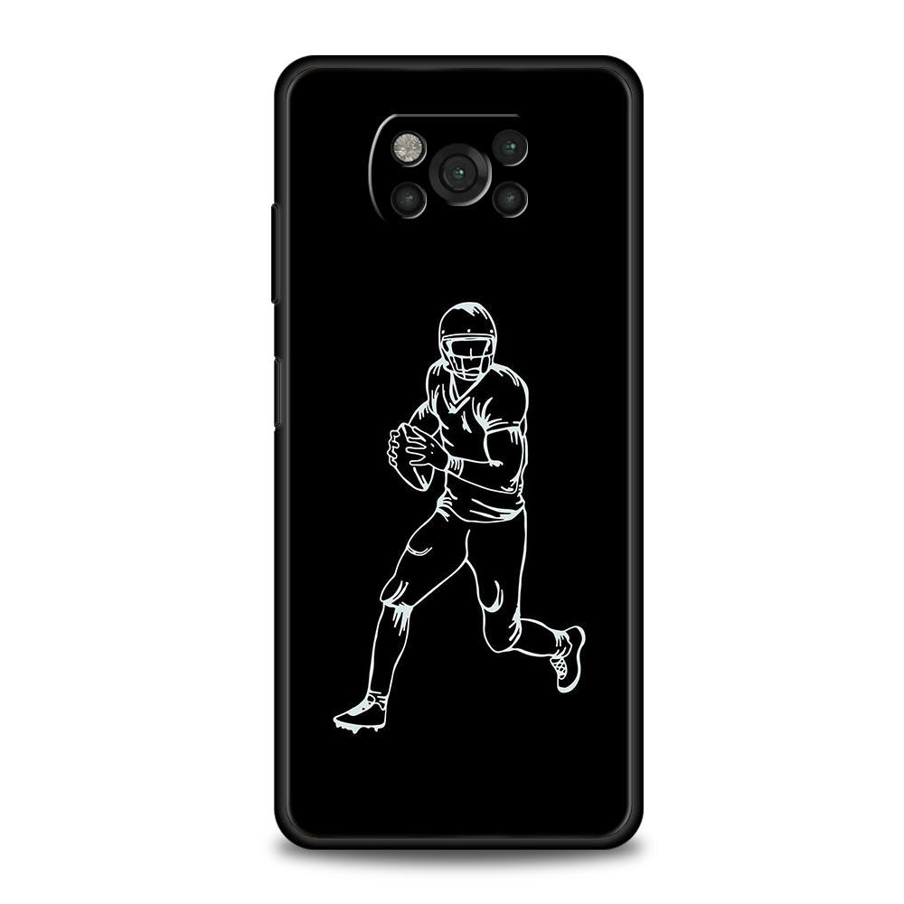 Чехол для телефона в виде мяча для регби для Xiaomi Poco X6 X5 Pro X4 X3 NFC F5 Pro F4 F3 GT M5 M4 Pro 5G M3 C51 C50 C55 Мягкая крышка
