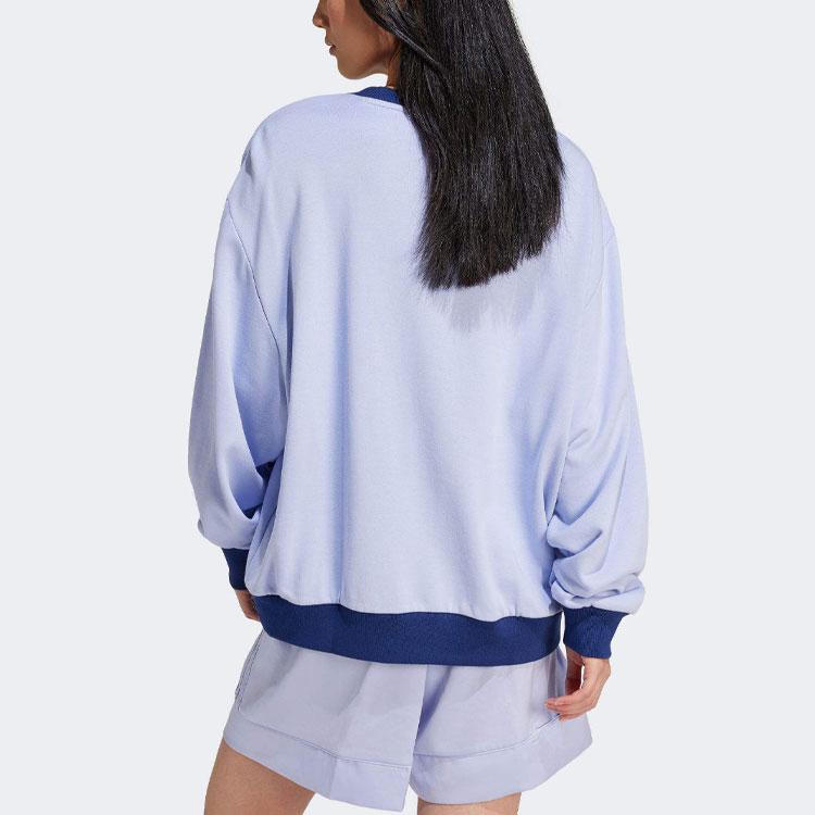 adidas Свитшот Originals Vrct Letter Logo с вышитым логотипом свободного кроя с круглым вырезом и длинными рукавами, женский свитшот, синий IT4271