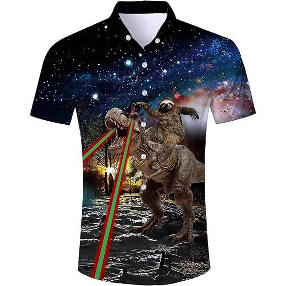 Summer Men's Hawaiian Fun Abstract Short Sleeve Shirt