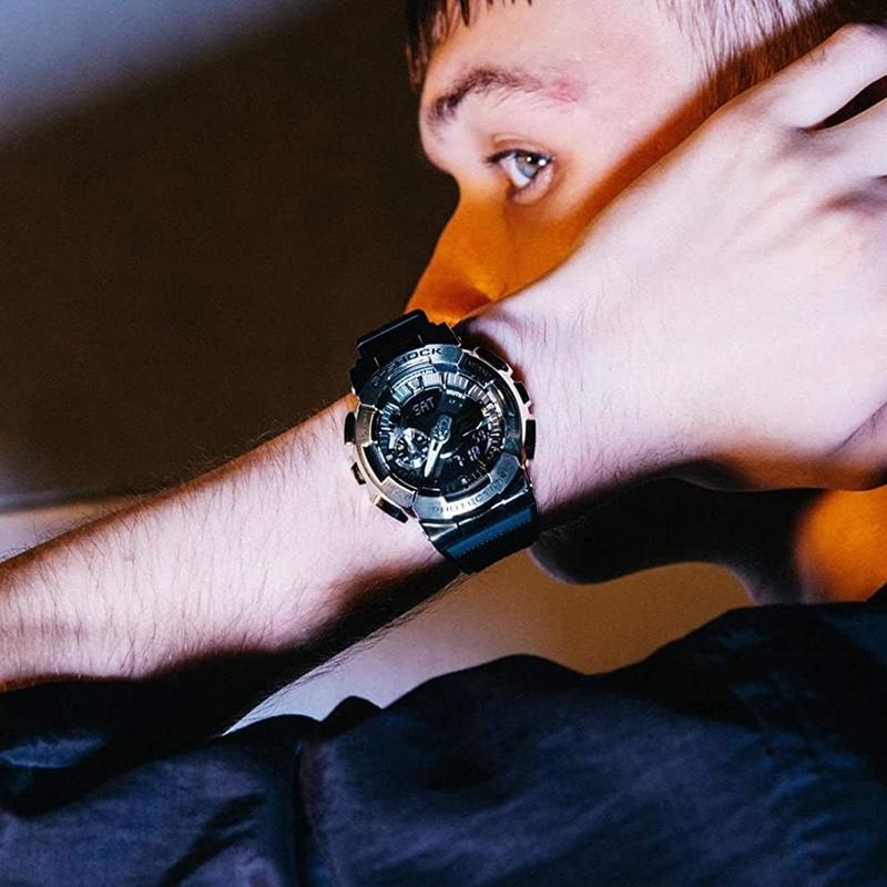 Casio Водонепроницаемые 200 м модные кварцевые часы с ремешком из смолы японские и корейские часы для мужчин и женщин черный циферблат GM-110-1ACR