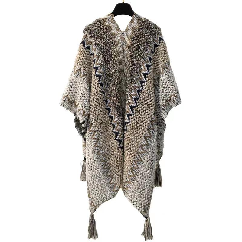 Women Shawl Wraps MODERN NEW SAGA Spring Wool Scarf Knitted Cardigan Wool Stoles Autumn Winter Female Shawls Knit Tippet