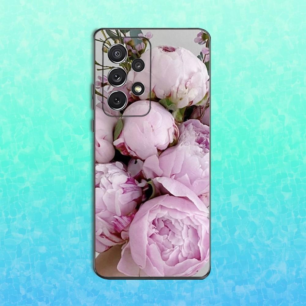 Розово-фиолетовый пион Элегантный чехол для телефона Samsung S25, S24, S23, S22, S21, S20, S10, Ultra, Plus, Lite, FE, Мягкий силиконовый черный чехол