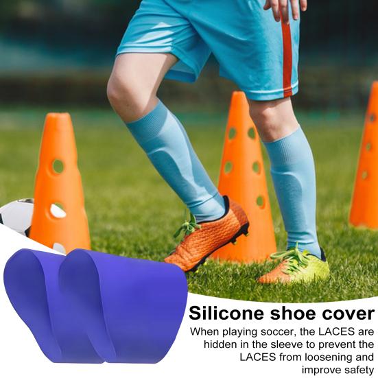 Soccer Lace Bands Youth Soccer Cleat Lace Cover Silicone Shoelaces Covers Sports Accessory for Football Baseball Shoes