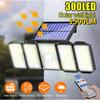1500LM 300 LEDs Solar Light Outdoor Waterproof With Remote Control 3 Modes Motion Sensor Wide-angle Illumination Street Lamp