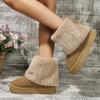 Fashion Fashionable Women's Round Toe Warm Thickened Plush Winter Mid-calf Boots Thick Sole Casual Comfortable Women Snow Boot