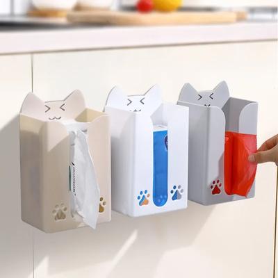 Коробка для салфеток для кошек, кухонная коробка для перфорированной бумаги, настенный держатель для бумажных полотенец, креативная простая пластиковая стойка для хранения гигиенических салфеток