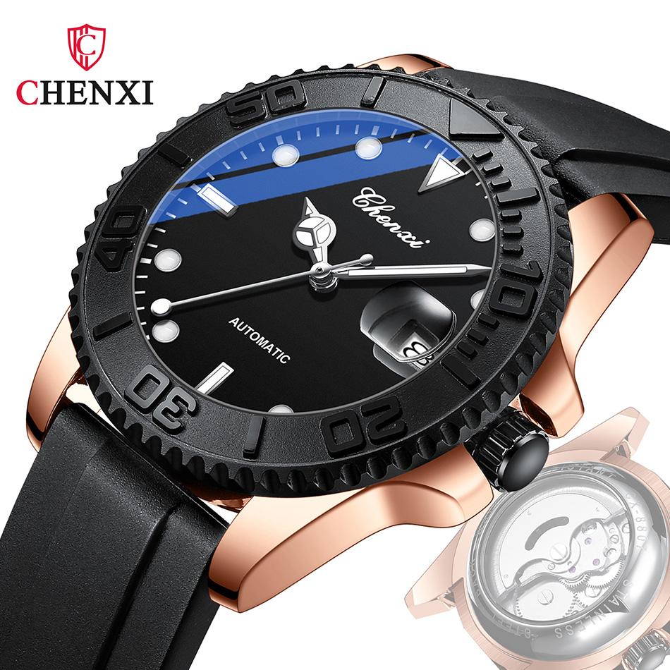 Chenxi Mechanical Watch Men Fashion Sports Watches Silicone Strap Automatic Mechanical Wristwatches Men 30M Waterproof Reloj