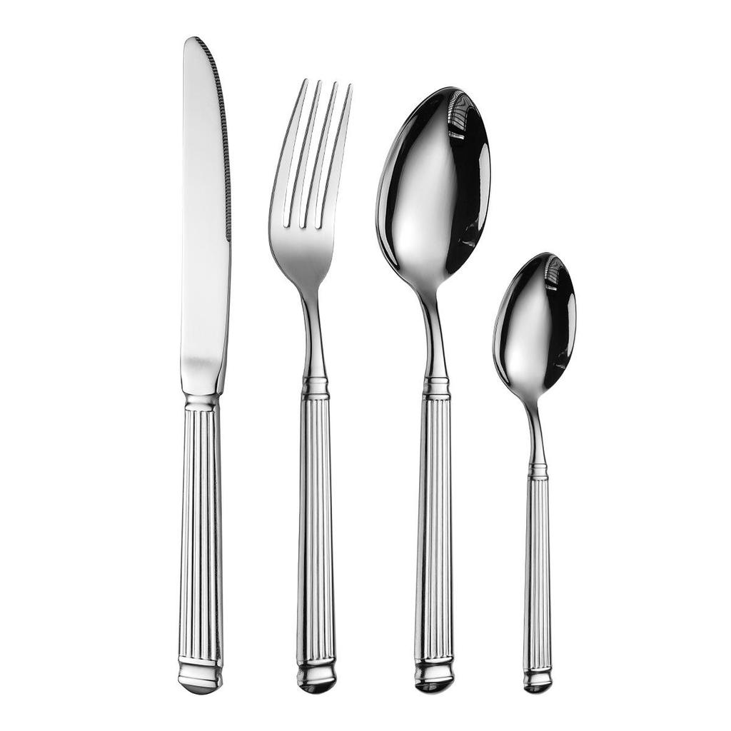 Набор столовых приборов из нержавеющей стали 304 в стиле римской колонны: Нож для стейка, ложка, вилка, десертная ложка, ложка для риса, ложка для супа.