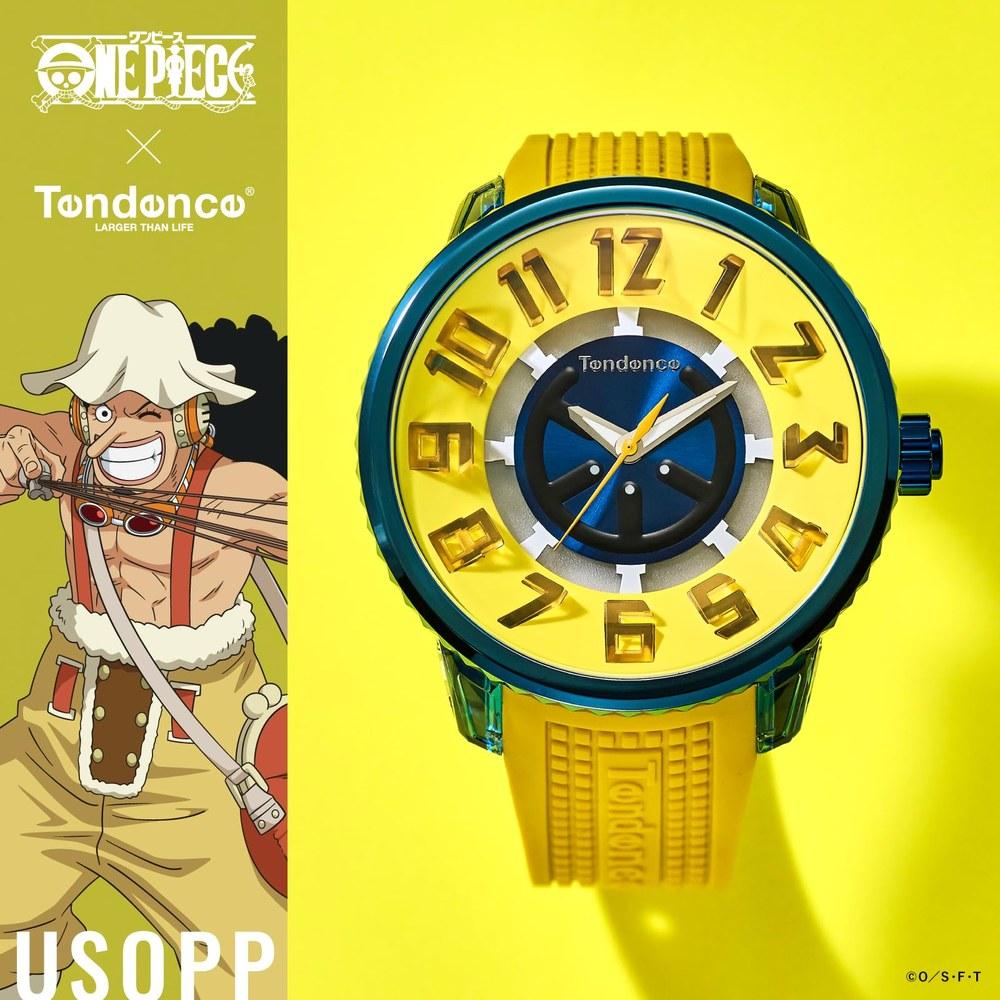Tendence Коллаборация ONE PIECE Часы Усопп Кварцевая модель Водонепроницаемость 10 АТМ Минеральное стекло Желтый циферблат Унисекс