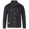 Men's Casual Workwear Long Sleeve Lapel Collar Denim Jacket Loose Multi Pocket Jacket Denim