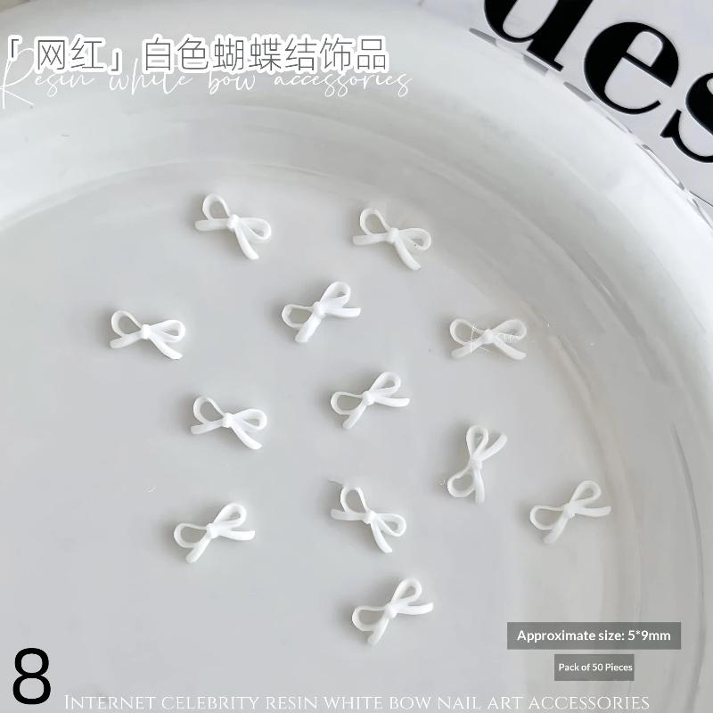 Nail Art 3D Bowknot Decor Set 50PCS for Creative DIY Manicure Beauty Projects