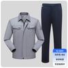 Mens CVC Long Sleeve Work Suit Durable Workshop Uniform Wear-resistant Industrial Workwear