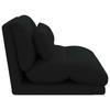 Adjustable Footstool Black Fabric