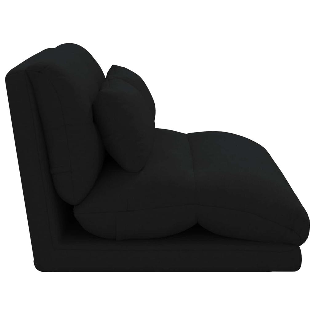 Adjustable Footstool Black Fabric