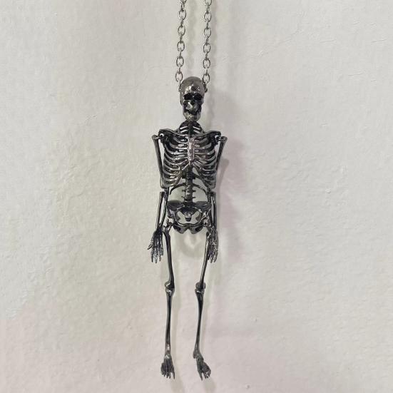 Хэллоуин Скелет Ожерелье Подвижные Суставы Готический Винтаж Металлический Скелет Висячие Украшения Цепи Кулон Мужчины Женщины Пара Ожерелье