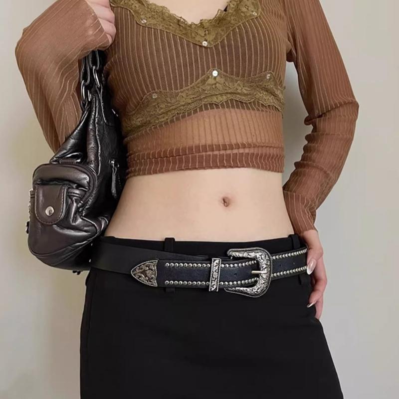 Пояс из ПУ с регулируемой пряжкой-штифтом для любителей моды, для джинсов, юбки