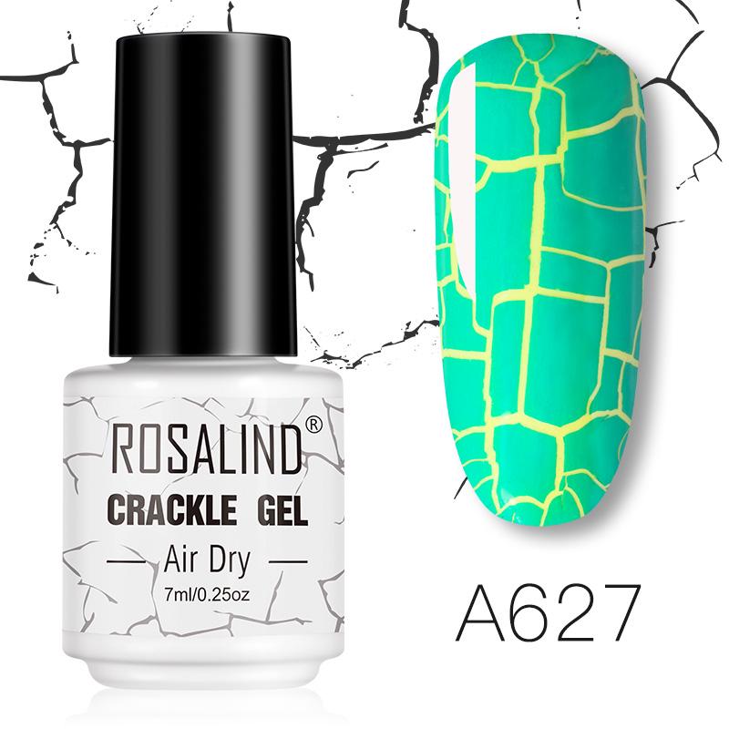 ROSALIND 12 Colors Cracked Nail Gel Varnish Hybrid Crackle Manicure Acrylic Art UV Gel Semi Permanent with Base Top Coat