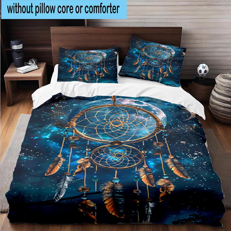 Dreamcatcher Fantasy Flowers 3pcs Bedding,Including 1pc Duvet Cover And 2pcs Pillowcases Perfect for Christmas,Ideal for Bedroom, Dormitory