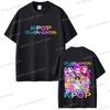 Hot Movie KPop Demon Hunters T Shirt Cartoon Rumi Mira Zoey Saja Boys T-shirt Men Women Cotton Fashion Round Neck Tees Fans Gift