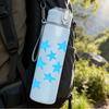 1PC Light Blue Five Point Star Repeat 750ml Color Plastic Sports Water Bottle Leakproof Flip Straw Lid Suitable for Sports Office Home Use