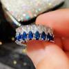 Trend Wedding Bands Rings for Women Blue/Green/Pink Teardrop High Quality Silver Color Rings Statement Jewelry