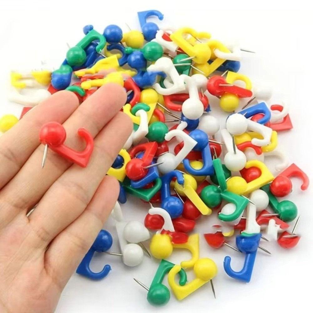 100Pcs DIY Colorful Push Pins Creative Multifunctional Board Thumbtack Reusable Easy Install Thumb Tacks Office School Supplies