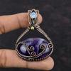 Chevron Amethyst Pendant Copper Wire Wrapped Pendant Handmade Jewelry Milky Opal Gemstone Pendant Copper Wire Wrap Jewelry Pendant For Gift