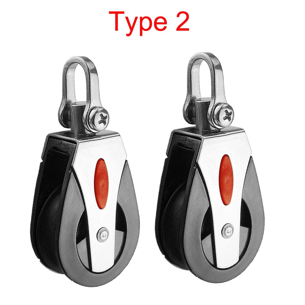 1500 Lbs Loading Gym Single Pulley Sailing Boat Kayak Pulley Block Single Wheel Swivel Lifting Rope Pulley Roller 7