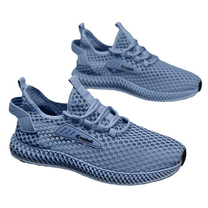 Новые дышащие сетчатые повседневные кроссовки для бега мужские с толстой подошвой, нескользящие, легкие и удобные спортивные мужские туфли