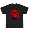 Grunge Bats Flying Gothic Blood Red Bat Moon Silhouettes T-Shirt Unisex Tee Gift