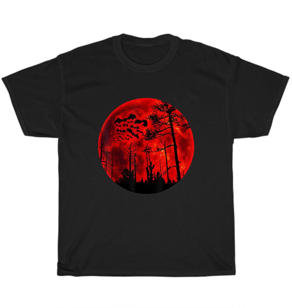 Grunge Bats Flying Gothic Blood Red Bat Moon Silhouettes TShirt Unisex Tee Gift Unisex T-Shirt