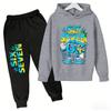 Six Seven Funny Brainrot Meme Kids Clothes Set 4-13Y Korean Hoodie+Pants Fashion Tracksuit Boys and Girls Hooded Sweatshirt Set